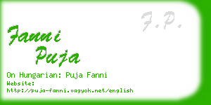 fanni puja business card